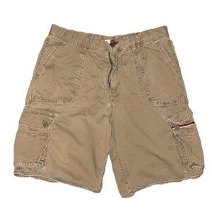Vintage Y2K Old Navy Mens Khaki Cargo Shorts Size 36 Field-Tested Casual Wear